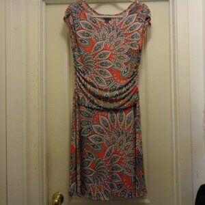 EDWARDIAN FLORALS MOTIFS GIRL SLINK KNIT DRAPED DRESS BY ENFOCUS 14P